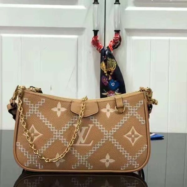 Louis Vuitton LV Women Easy Pouch On Strap Beige Monogram Supple Grained Cowhide - Image 2