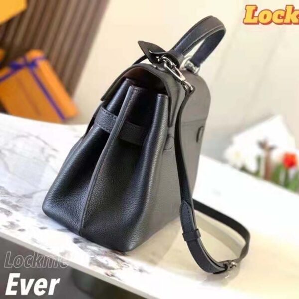 Louis Vuitton LV Women Lockme Ever BB Handbag Black Soft Calfskin - Image 5