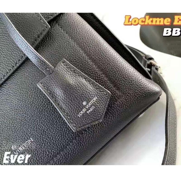 Louis Vuitton LV Women Lockme Ever BB Handbag Black Soft Calfskin - Image 9