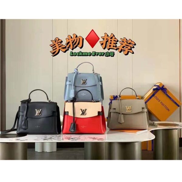 Louis Vuitton LV Women Lockme Ever BB Handbag Black Soft Calfskin - Image 10