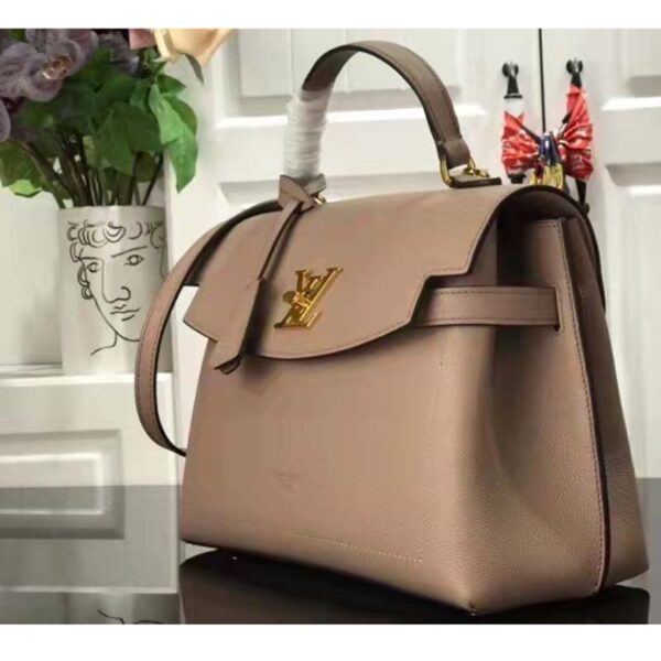 Louis Vuitton LV Women Lockme Ever MM Handbag Beige Soft Grained Calfskin - Image 3
