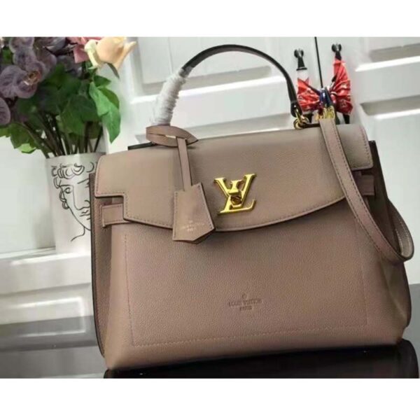 Louis Vuitton LV Women Lockme Ever MM Handbag Beige Soft Grained Calfskin - Image 2