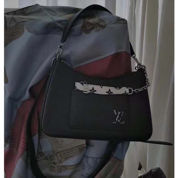Louis Vuitton LV Women Marelle Handbag Quartz Black Epi Grained Cowhide Canvas - Image 2