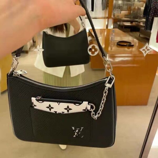 Louis Vuitton LV Women Marelle Handbag Quartz Black Epi Grained Cowhide Canvas - Image 11