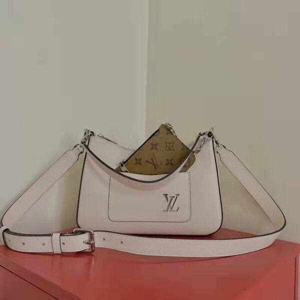 Louis Vuitton LV Women Marelle Handbag Quartz White Epi Grained Cowhide Canvas - Image 6