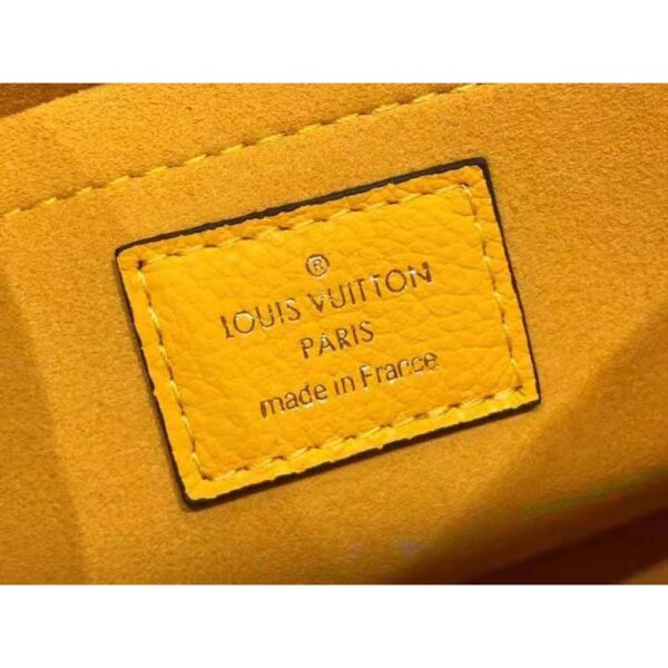 Louis Vuitton LV Women Marelle Handbag Yellow Epi Grained Cowhide Leather Canvas - Image 10
