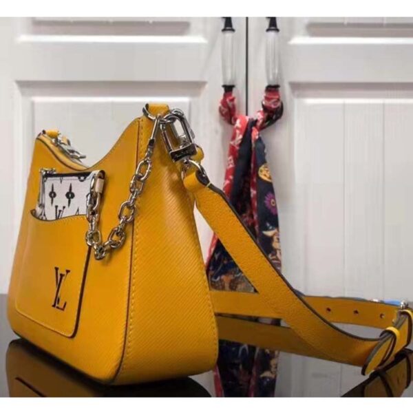 Louis Vuitton LV Women Marelle Handbag Yellow Epi Grained Cowhide Leather Canvas - Image 3
