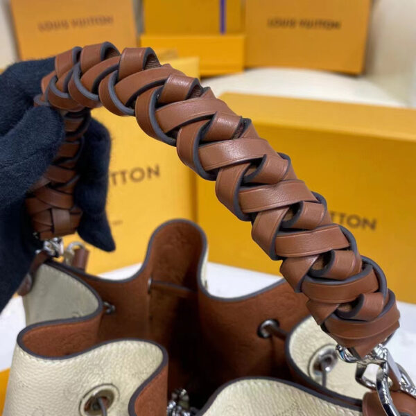 Louis Vuitton LV Women Muria Bucket Bag Crème Beige Mahina Perforated Calf Leather - Image 10