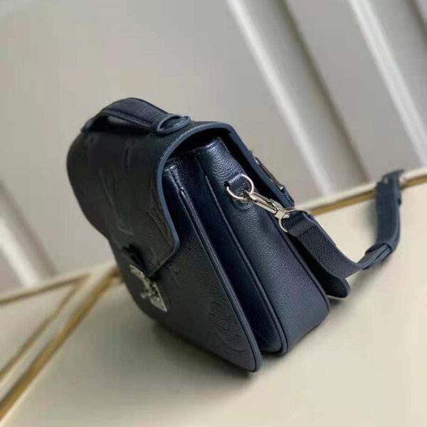 Louis Vuitton LV Women Pochette Metis Bag Navy Nacre Embossed Grained Cowhide Leather - Image 6