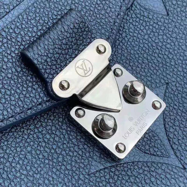 Louis Vuitton LV Women Pochette Metis Bag Navy Nacre Embossed Grained Cowhide Leather - Image 8