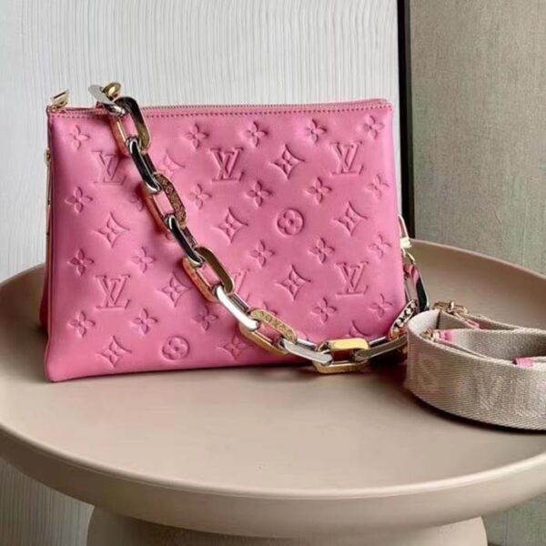Louis Vuitton LV Women Coussin PM Handbag Rose Bonbon Pink Lambskin Cowhide Leather - Image 2
