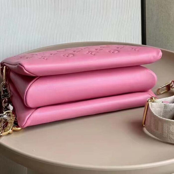 Louis Vuitton LV Women Coussin PM Handbag Rose Bonbon Pink Lambskin Cowhide Leather - Image 4