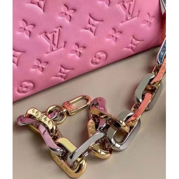 Louis Vuitton LV Women Coussin PM Handbag Rose Bonbon Pink Lambskin Cowhide Leather - Image 9