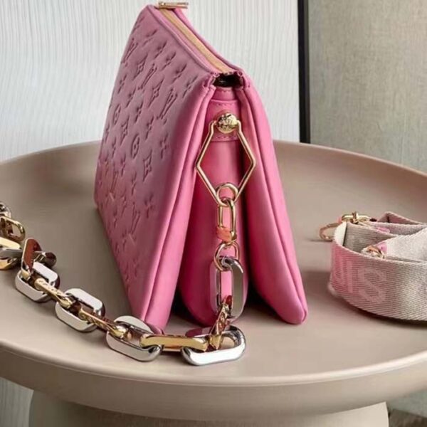 Louis Vuitton LV Women Coussin PM Handbag Rose Bonbon Pink Lambskin Cowhide Leather - Image 7