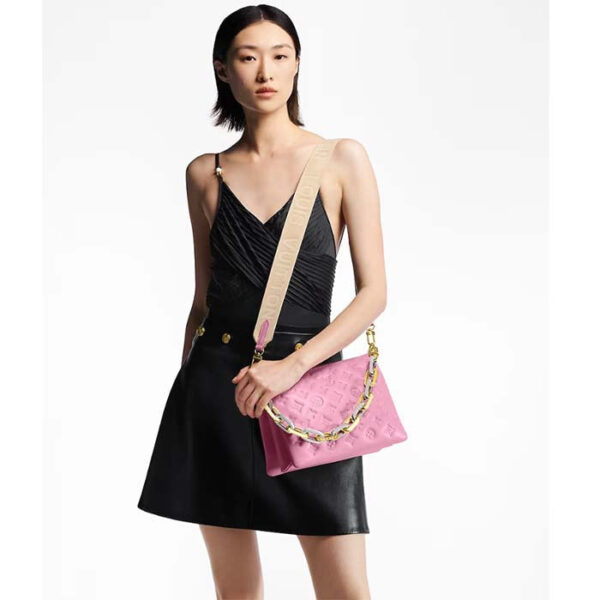 Louis Vuitton LV Women Coussin PM Handbag Rose Bonbon Pink Lambskin Cowhide Leather - Image 13