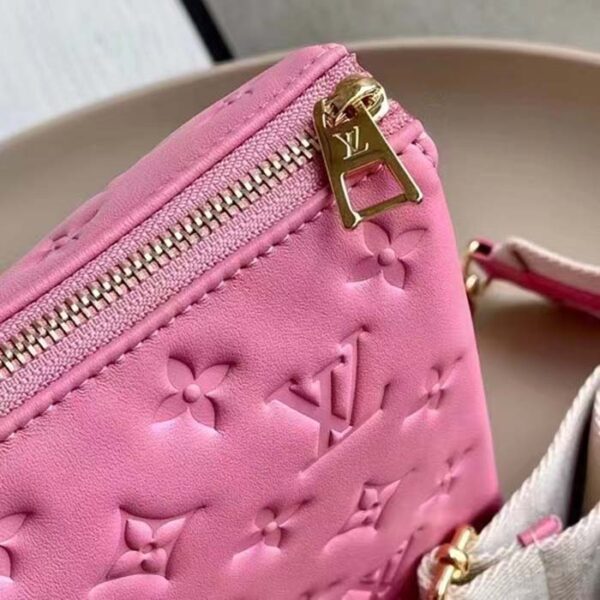 Louis Vuitton LV Women Coussin PM Handbag Rose Bonbon Pink Lambskin Cowhide Leather - Image 8