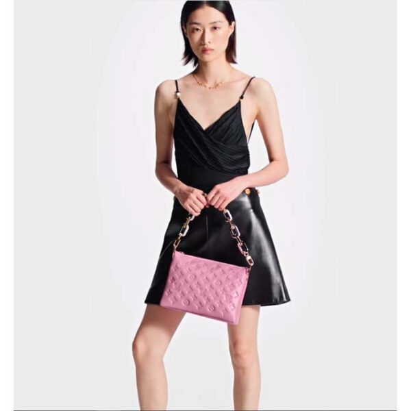 Louis Vuitton LV Women Coussin PM Handbag Rose Bonbon Pink Lambskin Cowhide Leather - Image 15