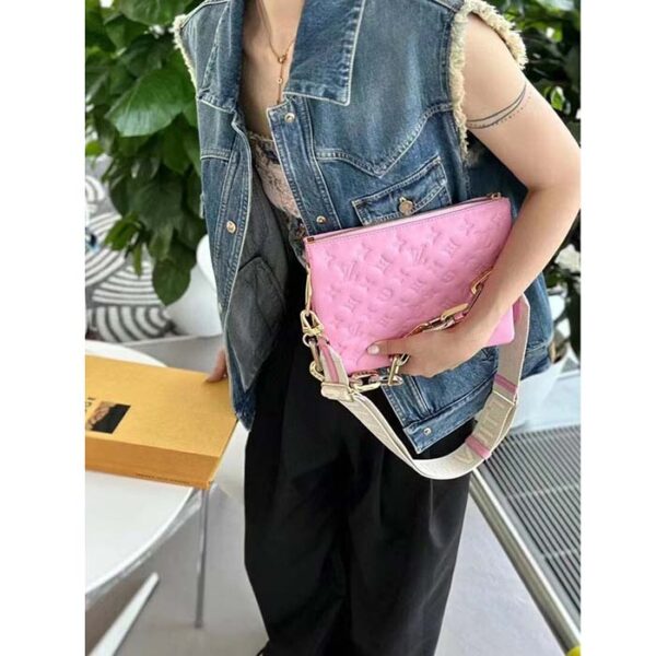 Louis Vuitton LV Women Coussin PM Handbag Rose Bonbon Pink Lambskin Cowhide Leather - Image 12