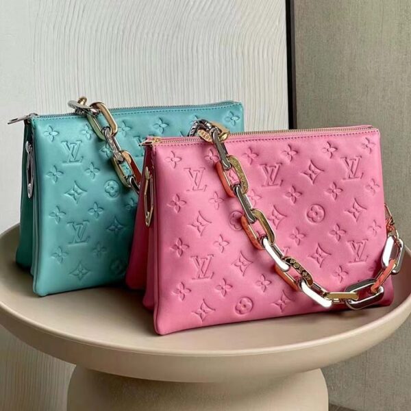 Louis Vuitton LV Women Coussin PM Handbag Rose Bonbon Pink Lambskin Cowhide Leather - Image 11