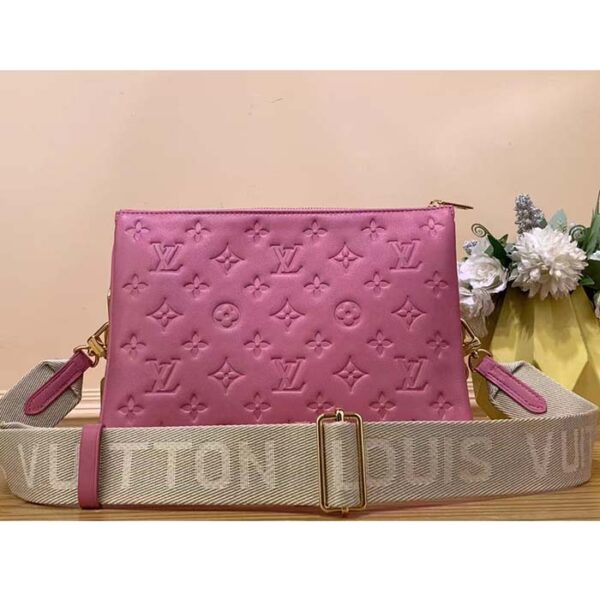 Louis Vuitton LV Women Coussin PM Handbag Rose Bonbon Pink Lambskin Zip Closure - Image 3