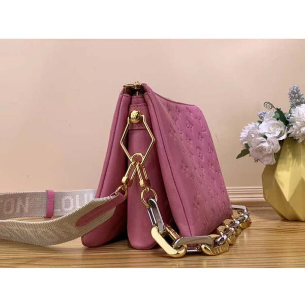 Louis Vuitton LV Women Coussin PM Handbag Rose Bonbon Pink Lambskin Zip Closure - Image 4