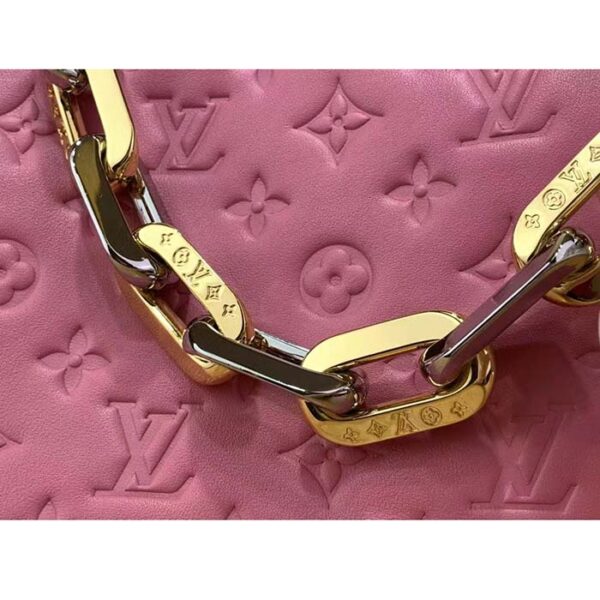 Louis Vuitton LV Women Coussin PM Handbag Rose Bonbon Pink Lambskin Zip Closure - Image 6