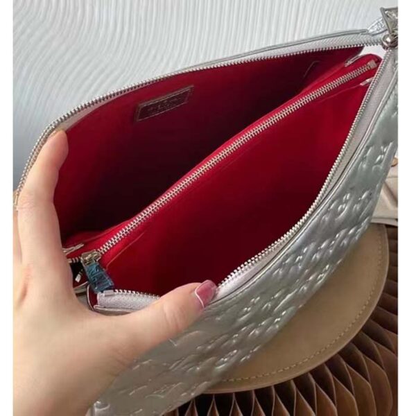 Louis Vuitton LV Women Coussin PM Handbag Silver Lambskin Cowhide Lining - Image 8