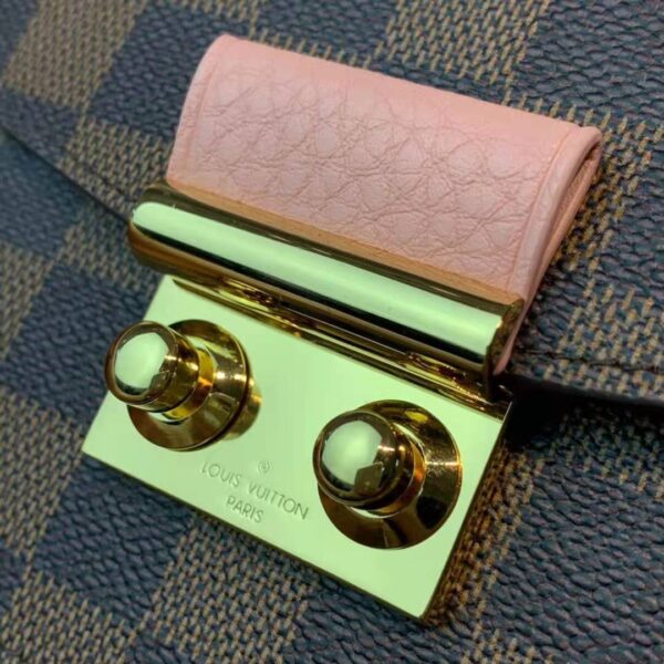 Louis Vuitton LV Women Croisette Chain Wallet Magnolia Pink Damier Ebene Coated Canvas - Image 10