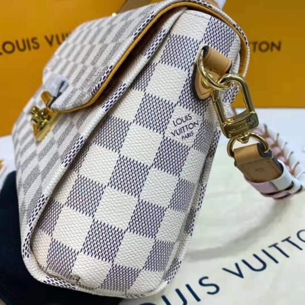 Louis Vuitton LV Women Croisette Hand Bag Pink Damier Azur Coated Canvas - Image 7