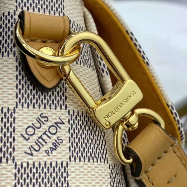 Louis Vuitton LV Women Croisette Hand Bag Pink Damier Azur Coated Canvas - Image 13