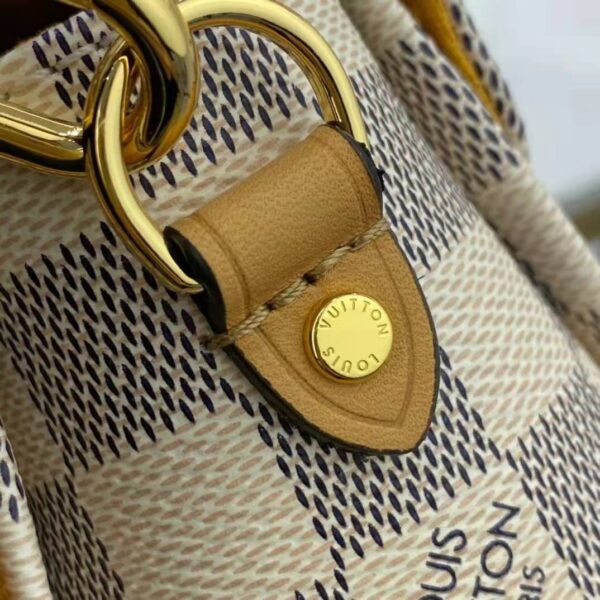 Louis Vuitton LV Women Croisette Hand Bag Pink Damier Azur Coated Canvas - Image 14