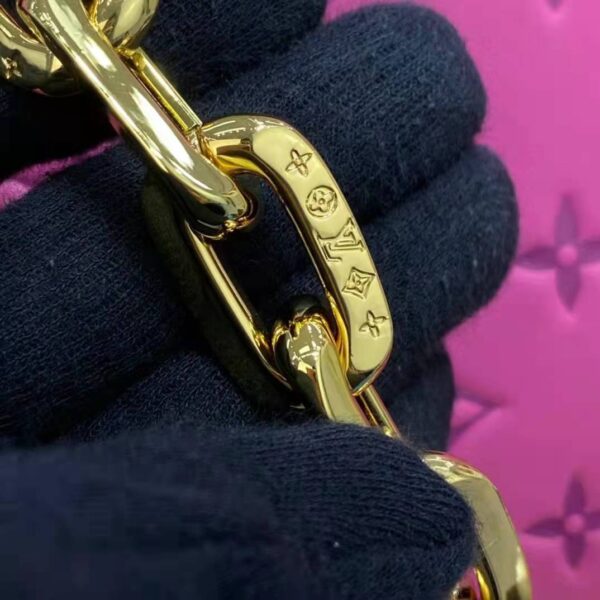 Louis Vuitton LV Women Cruissin PM Handbag Pink Purple Monogram Embossed Puffy Lambskin - Image 19