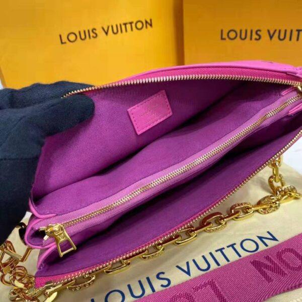 Louis Vuitton LV Women Cruissin PM Handbag Pink Purple Monogram Embossed Puffy Lambskin - Image 10
