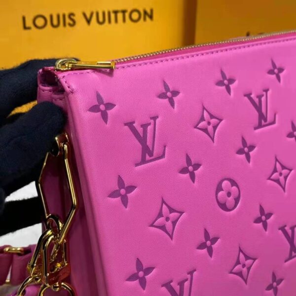 Louis Vuitton LV Women Cruissin PM Handbag Pink Purple Monogram Embossed Puffy Lambskin - Image 12