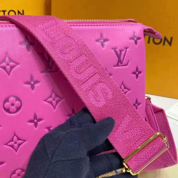 Louis Vuitton LV Women Cruissin PM Handbag Pink Purple Monogram Embossed Puffy Lambskin - Image 13