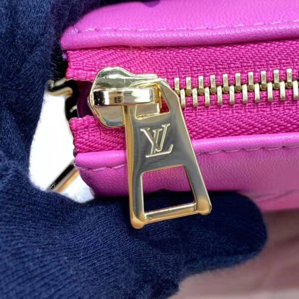 Louis Vuitton LV Women Cruissin PM Handbag Pink Purple Monogram Embossed Puffy Lambskin - Image 15