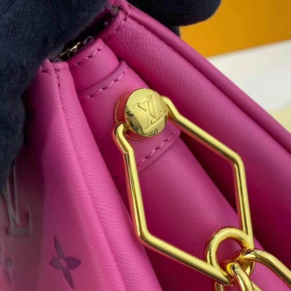 Louis Vuitton LV Women Cruissin PM Handbag Pink Purple Monogram Embossed Puffy Lambskin - Image 14