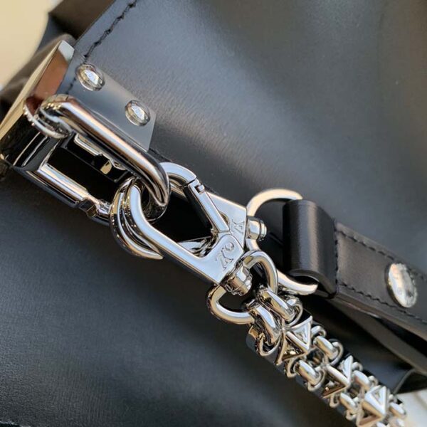 Louis Vuitton LV Women Dauphine MM Handbag Gray Denim Textile Jacquard - Image 9