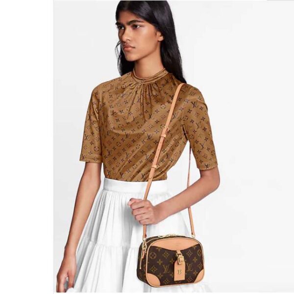 Louis Vuitton LV Women Deauville Mini Handbag Monogram Coated Canvas-Brown - Image 12