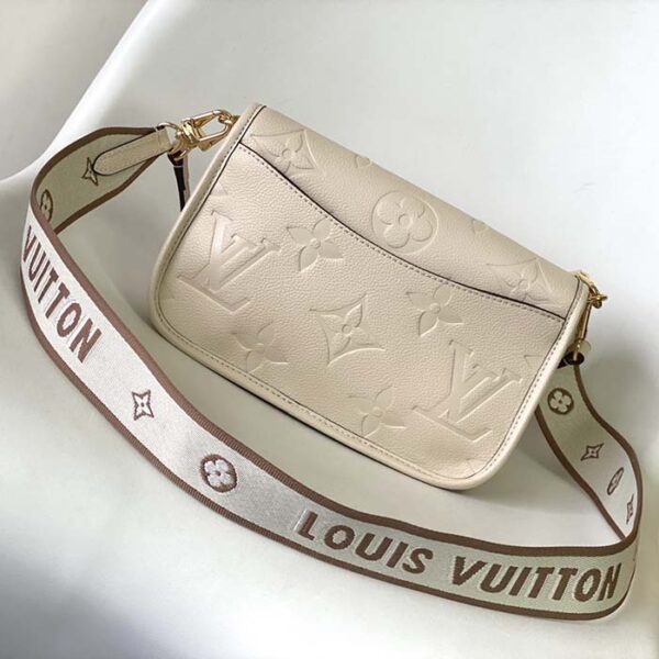 Louis Vuitton LV Women Diane Crème Beige Embossed Supple Grained Cowhide Leather - Image 3