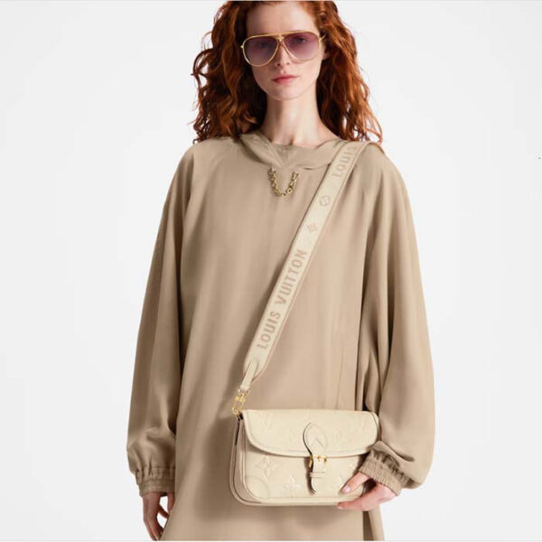 Louis Vuitton LV Women Diane Crème Beige Embossed Supple Grained Cowhide Leather - Image 13