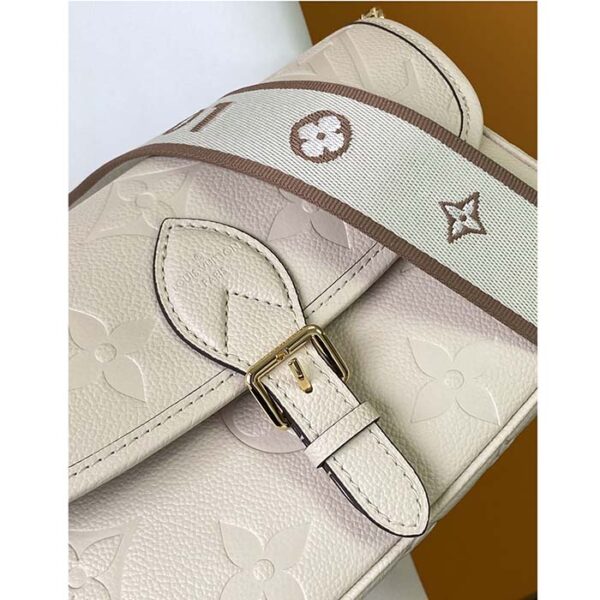 Louis Vuitton LV Women Diane Crème Beige Embossed Supple Grained Cowhide Leather - Image 8