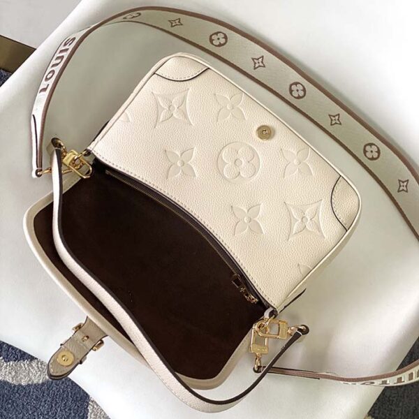Louis Vuitton LV Women Diane Crème Beige Embossed Supple Grained Cowhide Leather - Image 6