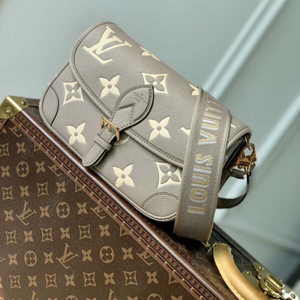 Louis Vuitton LV Women Diane Tourterelle Beige Cream Monogram Empreinte Embossed Cowhide Leather - Image 2