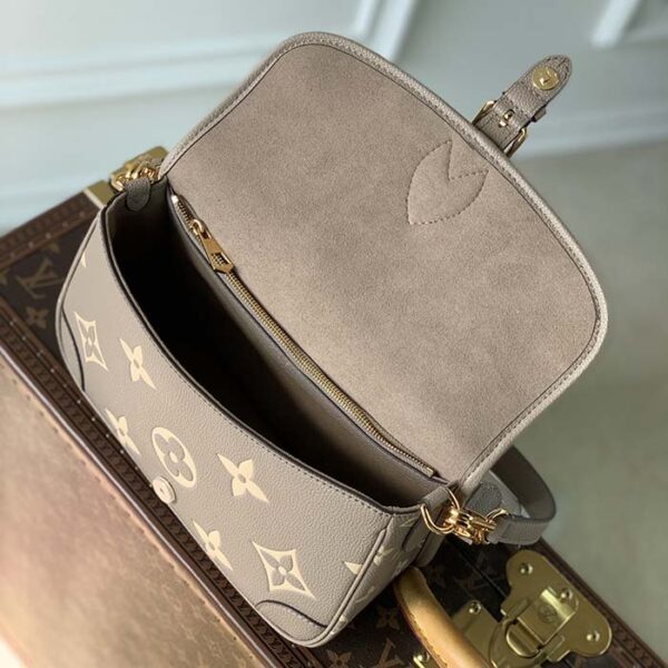 Louis Vuitton LV Women Diane Tourterelle Beige Cream Monogram Empreinte Embossed Cowhide Leather - Image 7