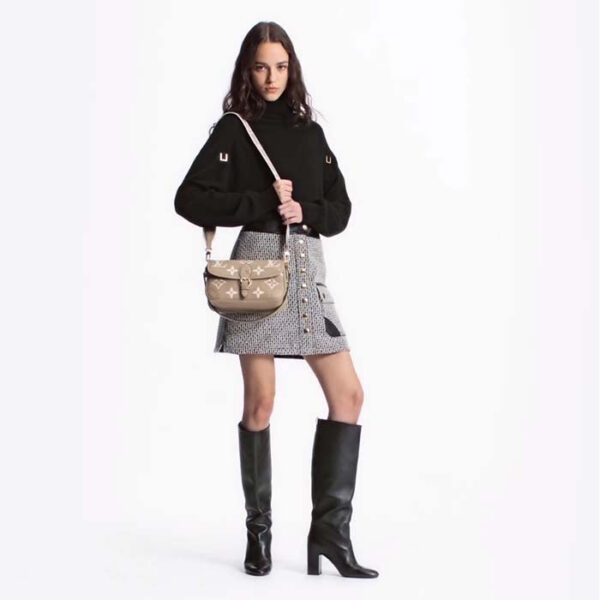 Louis Vuitton LV Women Diane Tourterelle Beige Cream Monogram Empreinte Embossed Cowhide Leather - Image 11