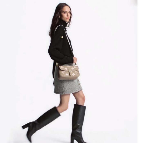 Louis Vuitton LV Women Diane Tourterelle Beige Cream Monogram Empreinte Embossed Cowhide Leather - Image 13