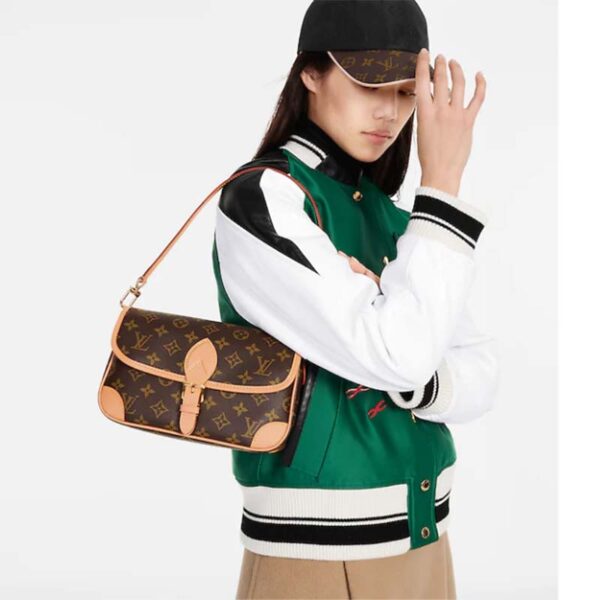 Louis Vuitton LV Women Diane Satchel Brown Monogram Coated Canvas Textile Lining - Image 14