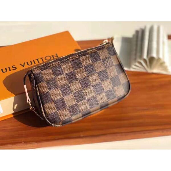 Louis Vuitton LV Women Double Zip Pochette in Monogram Coated Canvas - Image 4