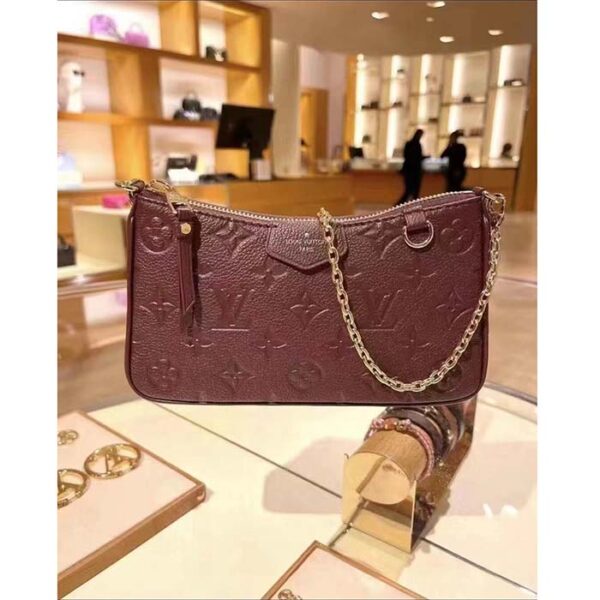 Louis Vuitton LV Women Easy Pouch Wine Red Monogram Empreinte Embossed Grained Cowhide Leather - Image 2